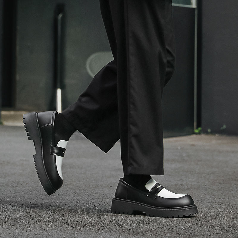 Chaussures Derby tendance pour homme ShoeVault, automne, style britannique décontracté, semelle épaisse et élégante, style rétro, rehaussantes, en cuir._voghion.com