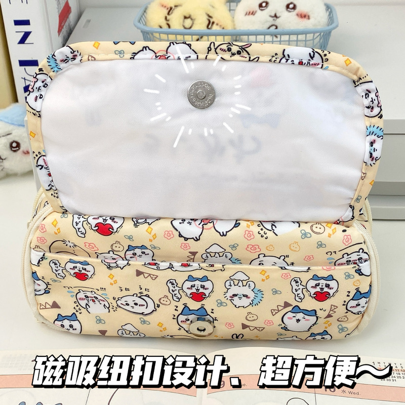 Jiyikawa ペンシルバッグ ins 高価値文具バッグ大容量学生筆箱多機能化粧品バッグ|undefined