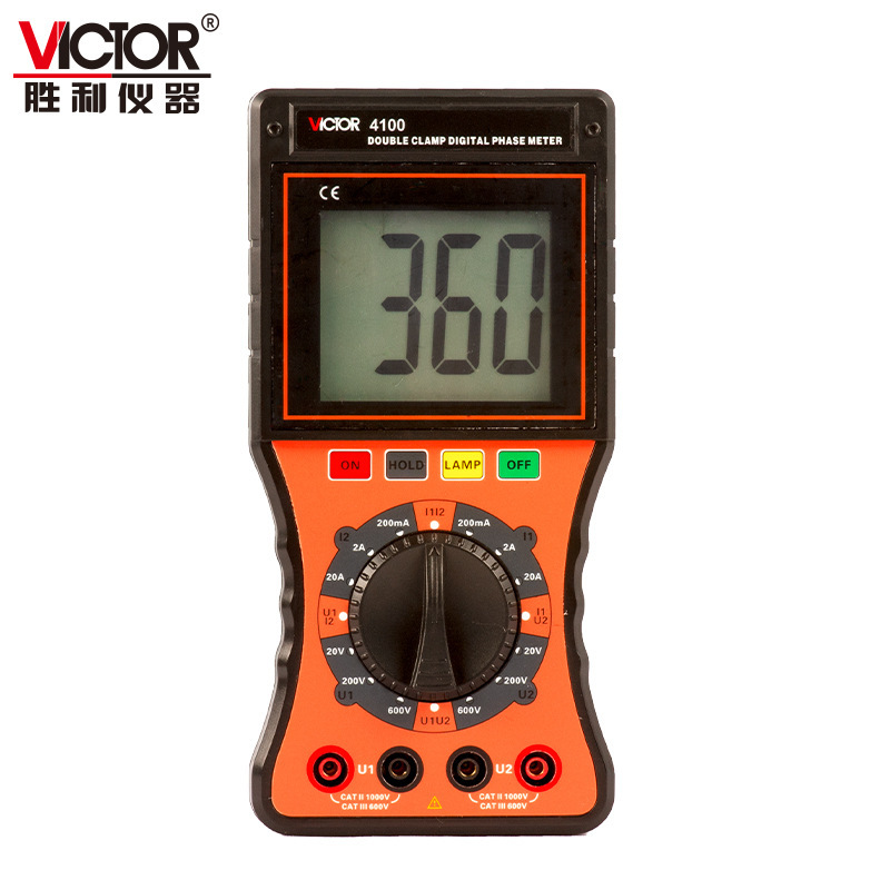 胜利VC4500相位伏安表 数显智能交流电流表电压表测量三相伏安表