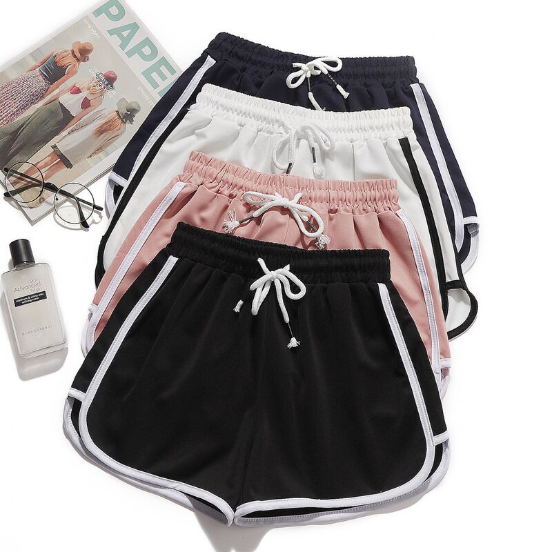 Beach Spring and Summer Women's Sports Shorts Teenager Comfortable Simple Yoga Triple Pants Candy Color Couple Shorts Women