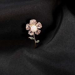 Sunflower Iron Magnet Brooch, New High-End Elegance Glamour Lady Style Pink Flower Brooch, Anti-Slip Brooch
