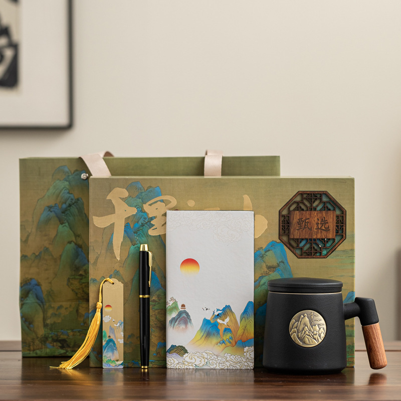 Taza de cerámica en relieve medalla de bronce con tapa caja de regalo taza de café taza de agua empresa regalo de mano tallado logotipo