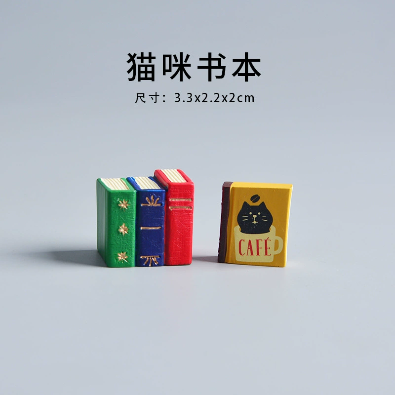 Japanese small bookcase, resin decor, home decor, cat
