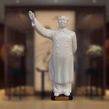 白色复古陶瓷伟人像礼品家居客厅办公招手主席像中式摆件工艺品