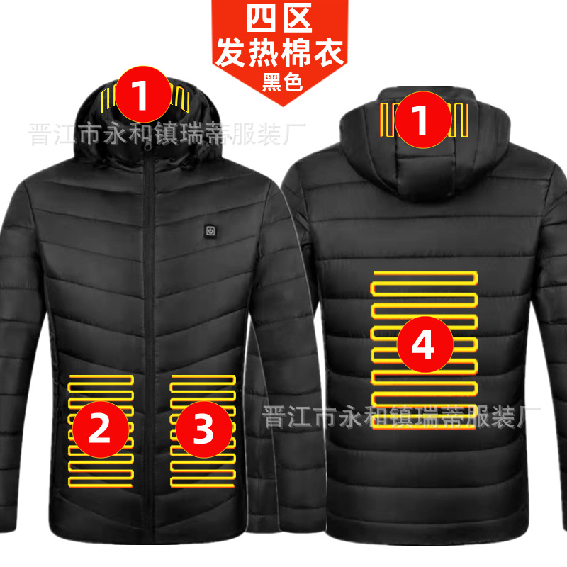 Chaqueta Térmica Acolchada de 4 Controles de Poliéster para Mantenerse Caliente en Invierno
