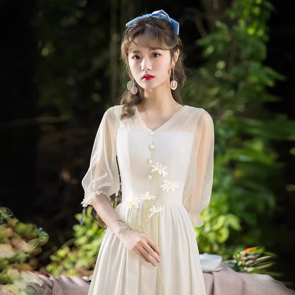 Bridesmaid Dress Women's Winter Chorus Art Exam Performance Dress Long Slim Fairy Bestie Sister Group Dress New Style