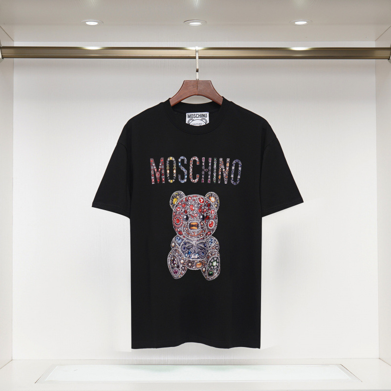 2025 春夏新作メンズカジュアルラウンドネック半袖 T シャツ中空刺繍クマ文字ルーズで多用途|undefined