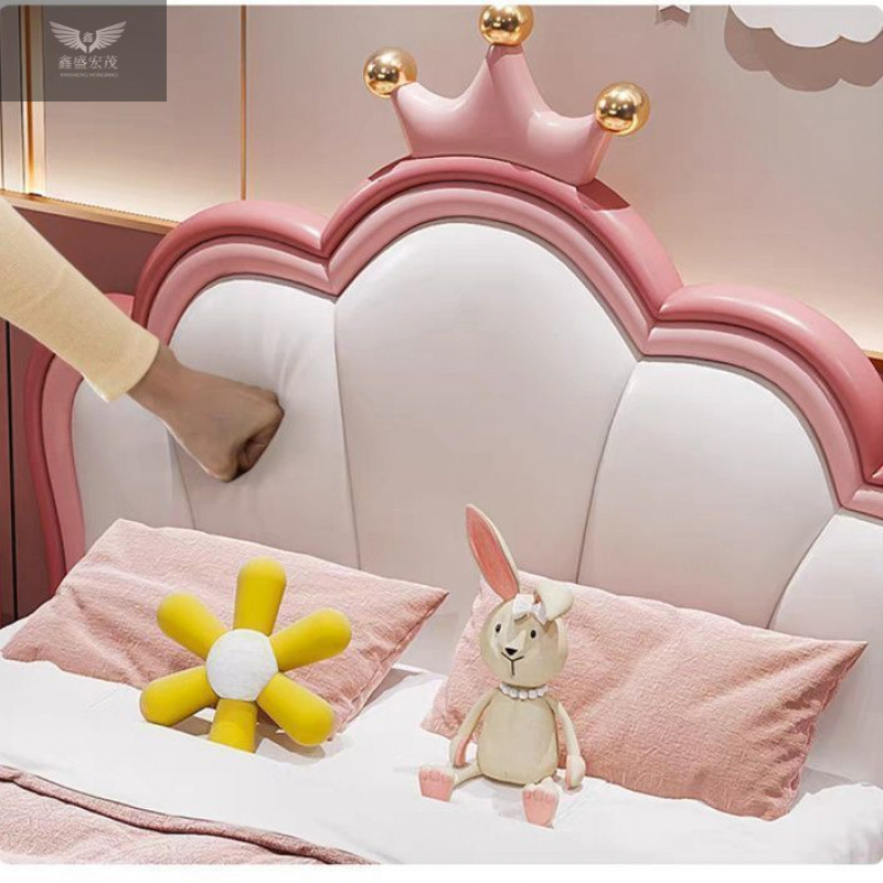 Luz de lujo en línea cama de dormitorio de niñas 1.35m 1.2m cama individual cama infantil cama princesa de niñas 1.5m para el hogar