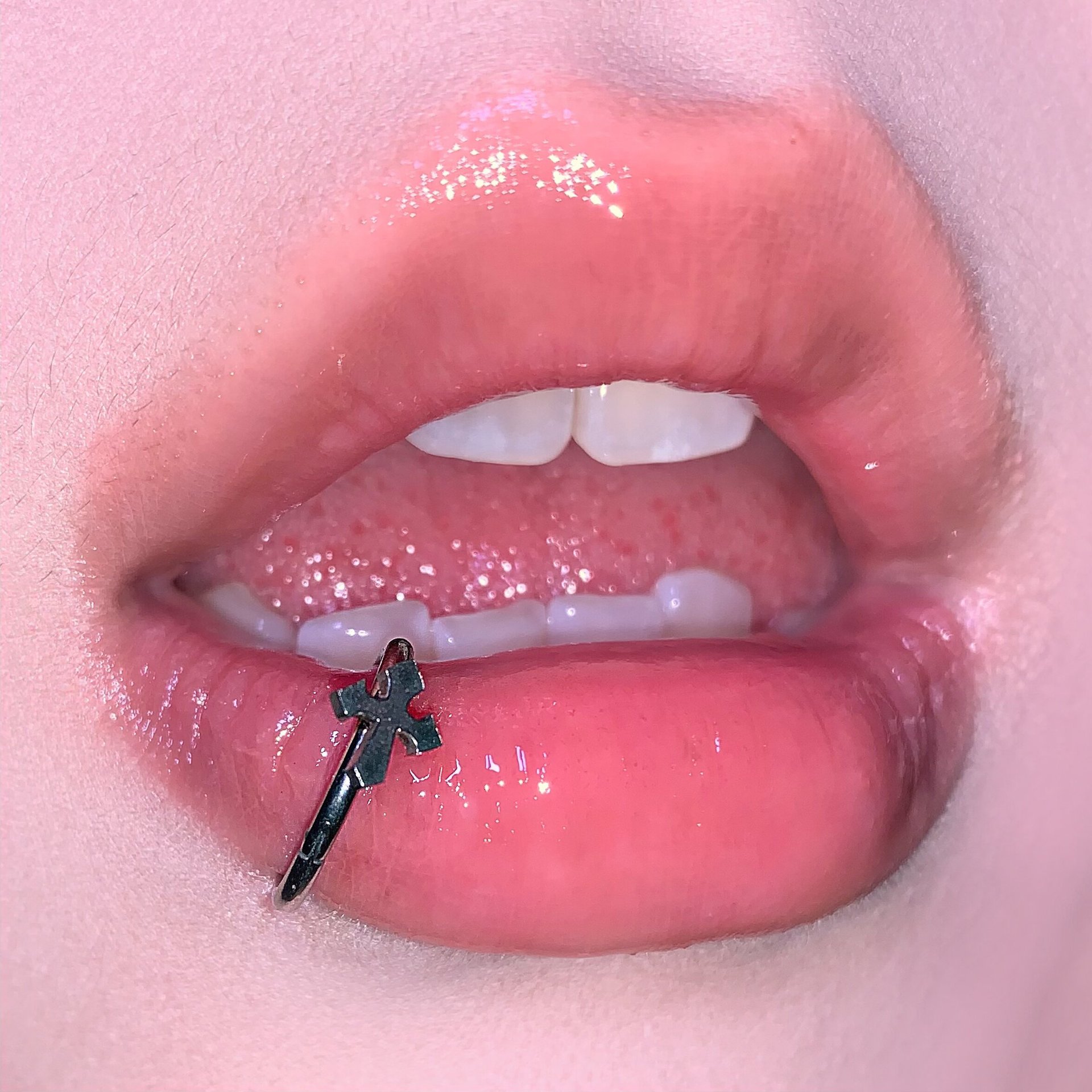 Cross Star Heart Seamless Lip Ring - 316L Surgical Steel Hoop for Lip Piercing Jewelry Wholesale detail image 8
