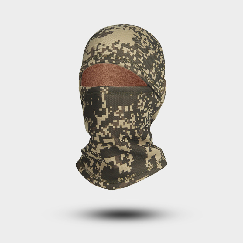 Otoño y invierno de veludo calentamiento grueso gorra deportiva al aire libre sombrero de esquí de bicicleta a prueba de viento sombrero frío camuflaje máscara gruesa
