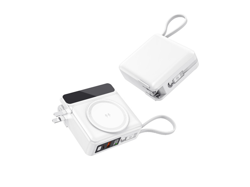 ケーブル付き磁気パワーバンク 15000 mAh 高速充電モバイル電源プラグ付き AC 壁プラグパワーバンク|undefined