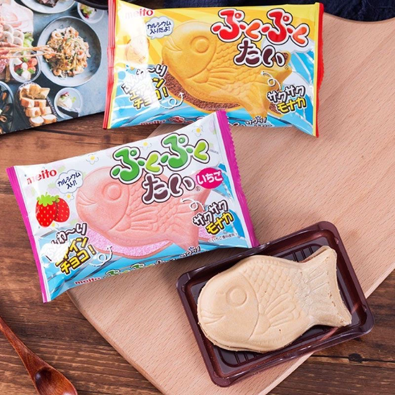 Япония импортировала известные вафельные сэндвичи с клубничным шоколадом в форме рыбы тайяки от Meito оптом.