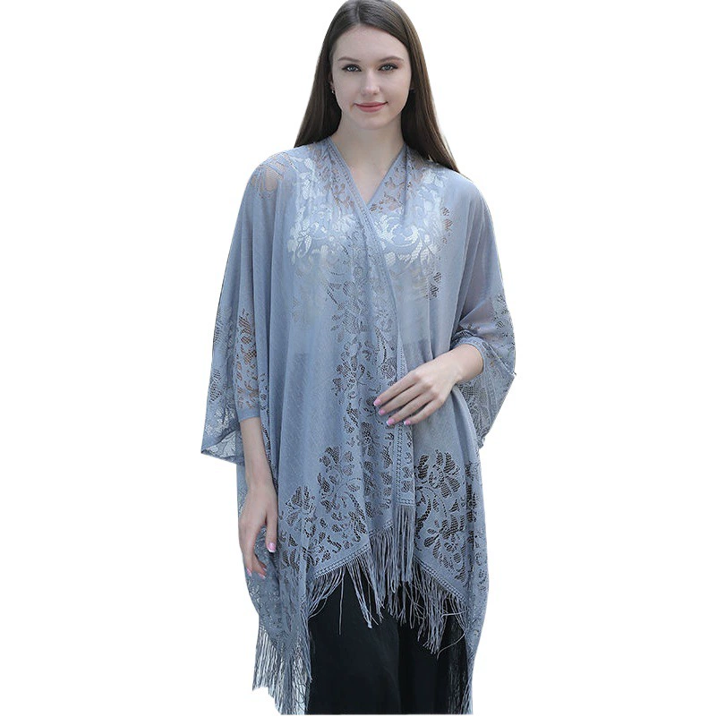 Дырявый кружевной кардиган, большая шаль, Солнцезащитная шаль, женское платье, шаль Cheongsam, дорожная пляжная шаль для отдыха