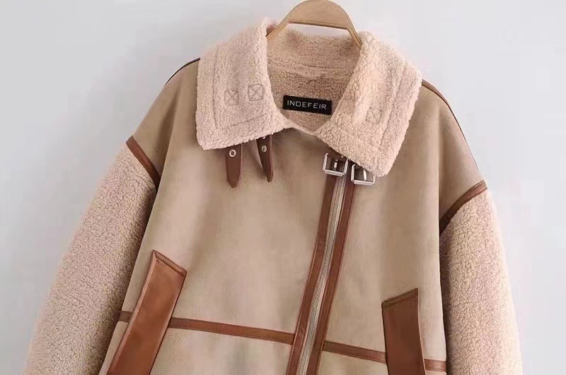 Women's Clothing Spliced fur coat early spring style women's clothing temperament hot style motorcycle style jacket _voghion.com