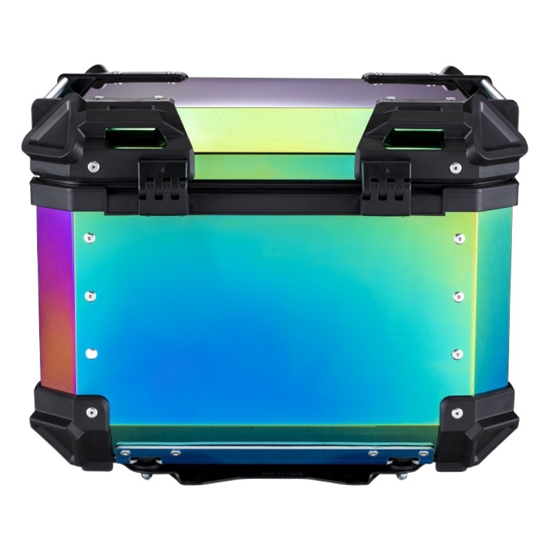 45L color en relieve aleación de aluminio tronco anti-caída impermeable a prueba de polvo con forro de cuero multi-accesorios