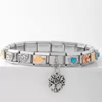 Module, elastic genuine bracelet handmade, DIY, with gem
