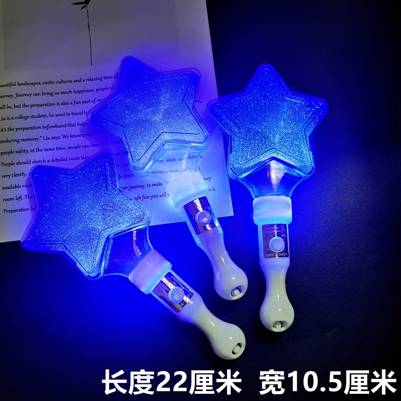Concierto de palos fluorescentes estrella pentagonal brillante azul brillante bandero de cabeza flash stick props de la fiesta