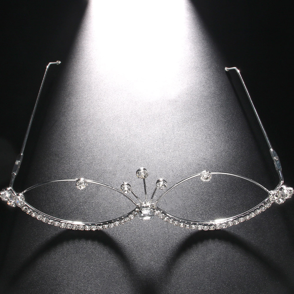 Transfronterizo nuevo marco de gafas de diamantes de imitación personalidad de la moda europea y americana cara de diamante completo joyería accesorios bola marco de los ojos