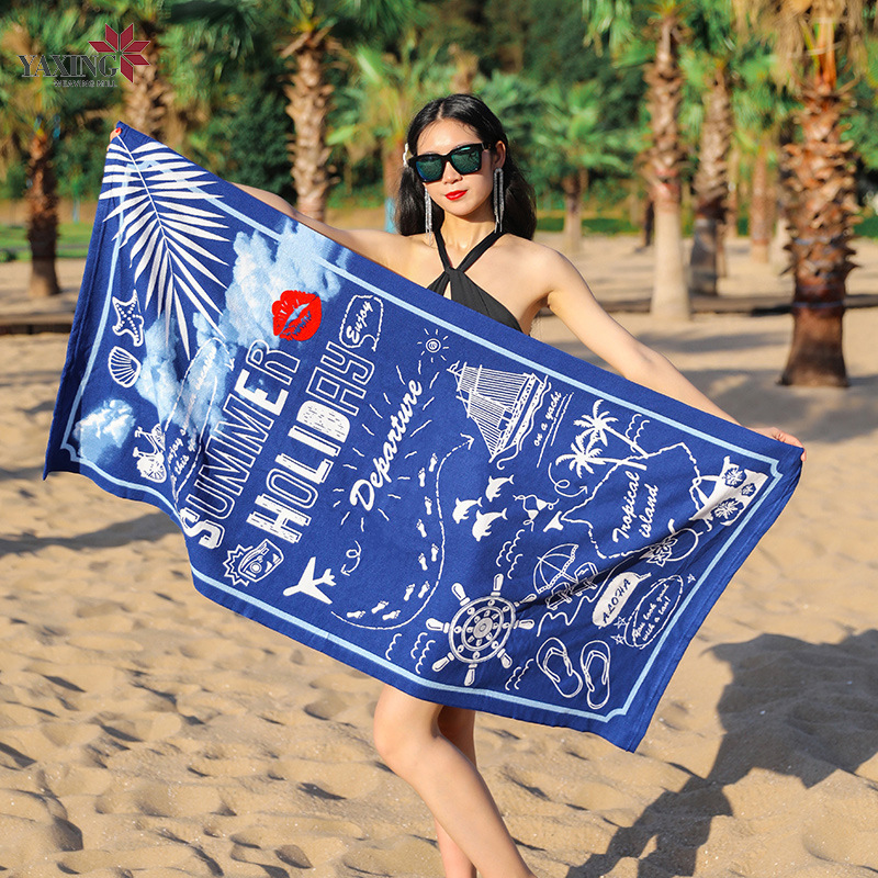 Bath Towel Cross-border Explosions Hawaii Island Style Home Bathing Microfiber Beach Towel *