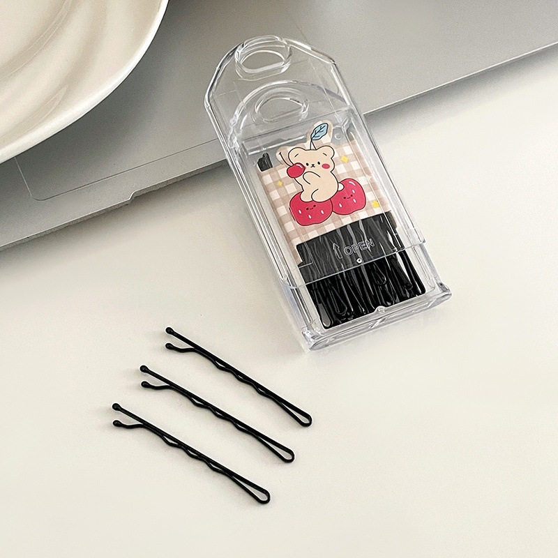 Clipe negro para estudiantes clipe de bordes para niños fijo cabello tarjeta de cabello para mujeres clipe de cabello para acero lateral