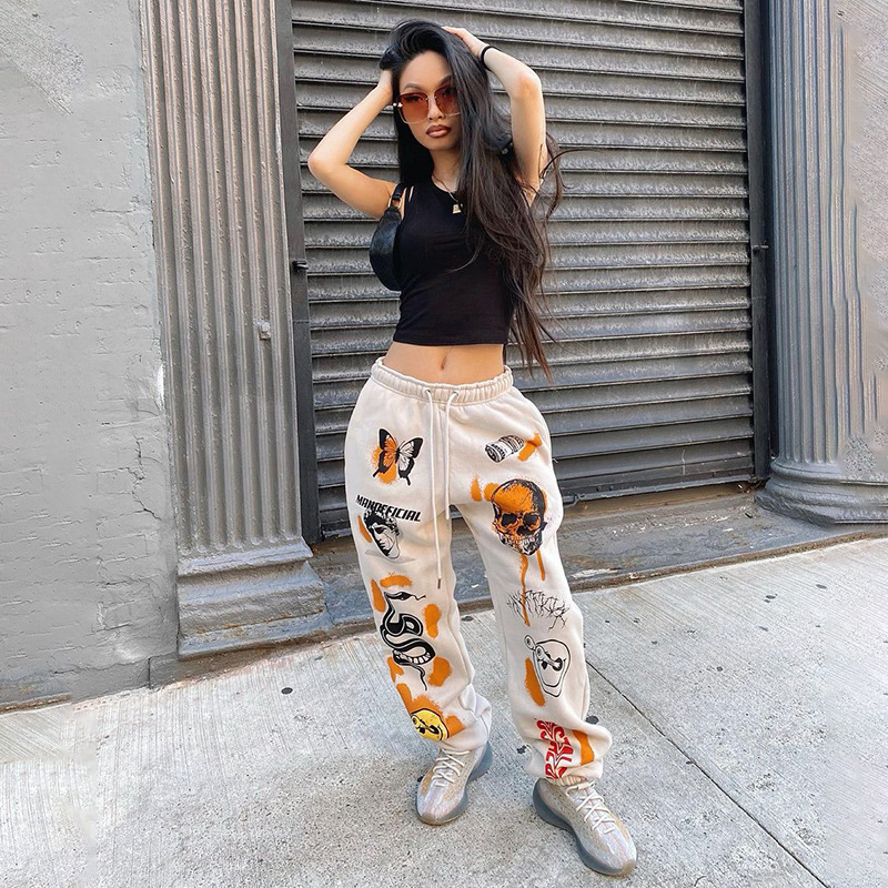 autumn and winter fashion multi-pattern printing casual pants NSXE25440