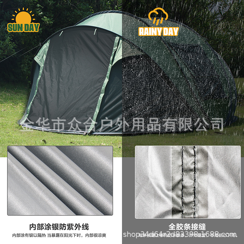 캠핑 팝업 텐트 추가 저장 공간이 있는 멀티 캠핑 텐트 자외선 방지 방수 텐트
