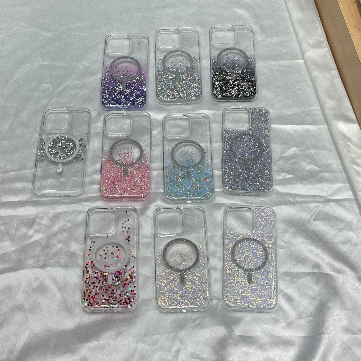璀璨渐变细闪壳适用苹果16/17Pro全包磁吸透明壳13/14Pro N52强磁