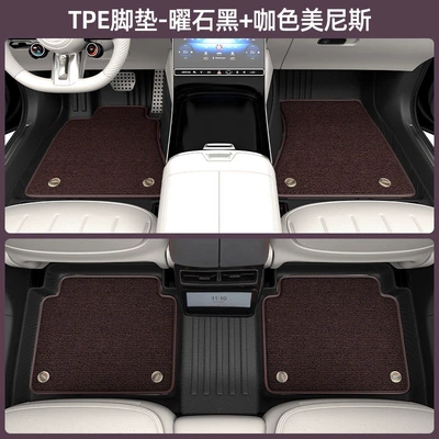Universal Foot Pad coverage, custom-made for specific car - tpe-double-layer-floor-mats-brown-menis-carpet-please-leave-a-message-with-the-car-model-and-year