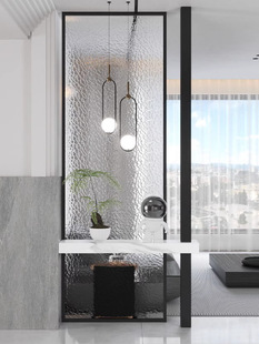 Simple Modern Glass Living Room Screen Partition Facing the Entrance Door, Entrance Cabinet Door Facing the Bed, Blocking Bathroom Decoration