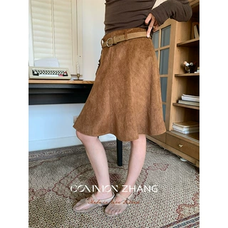 【定制拿样下单前请先咨询客服】攸吉 CZZHANG麂皮绒半身裙C32793