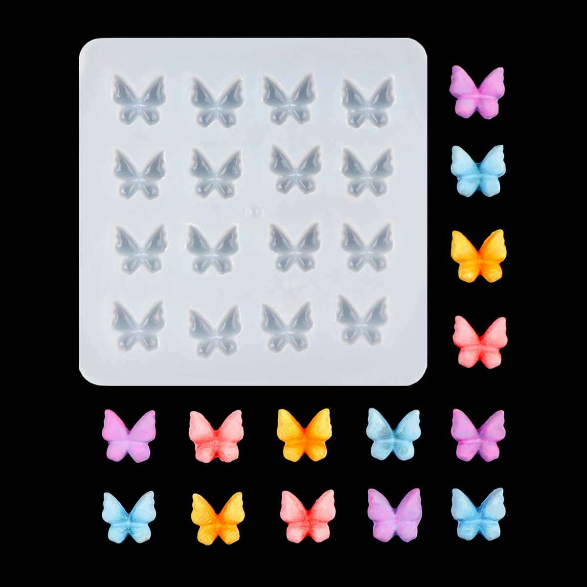 Molde de mariposa epoxi hecho a mano, molde de modelado de pastel de chocolate con fondant, molde de accesorios de yeso de aromaterapia de mariposa