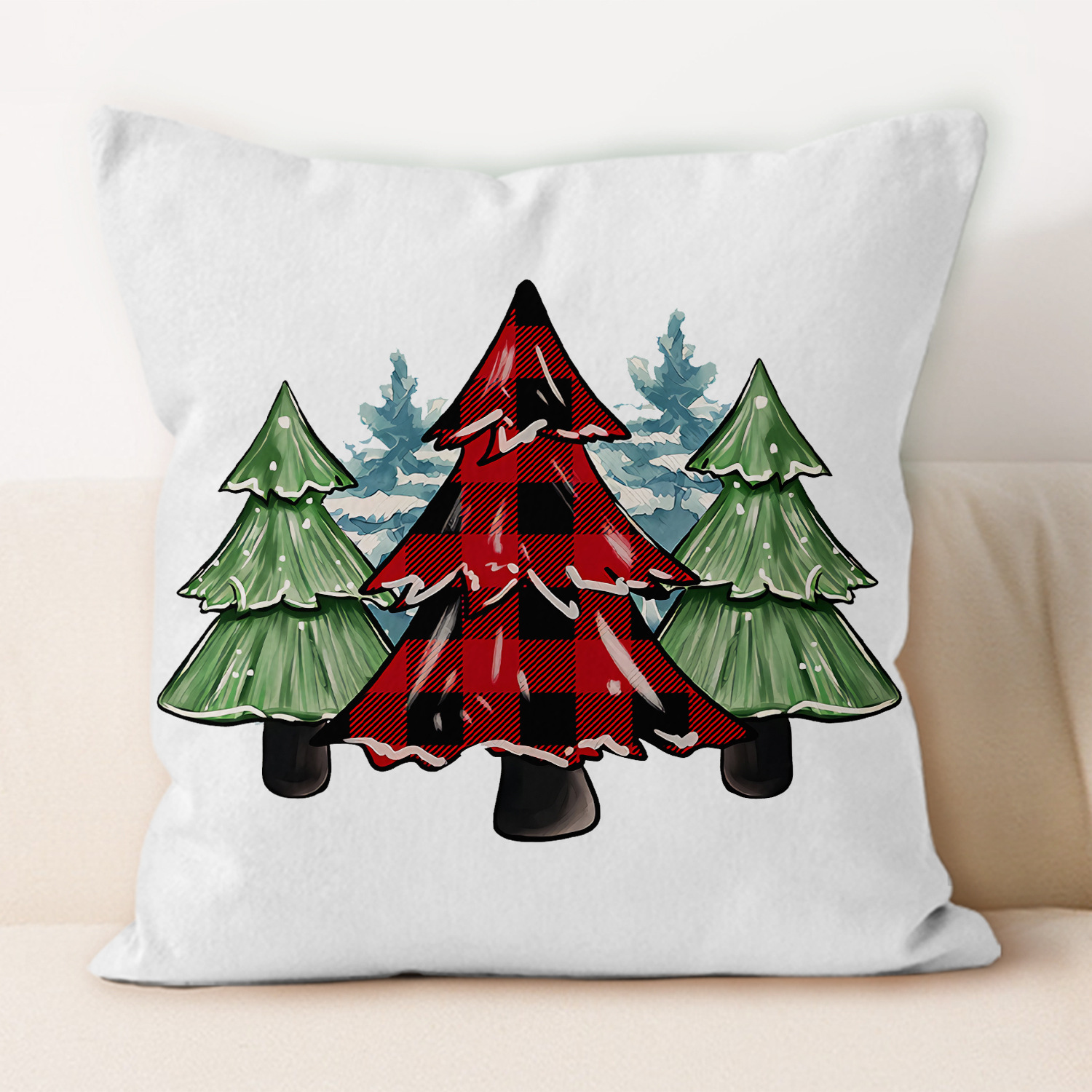 Amazon nuevo 2025 almohada de almuerzo almohada de oficina almohada de almuerzo almohada de cubierta de almohada de cuadrícula roja