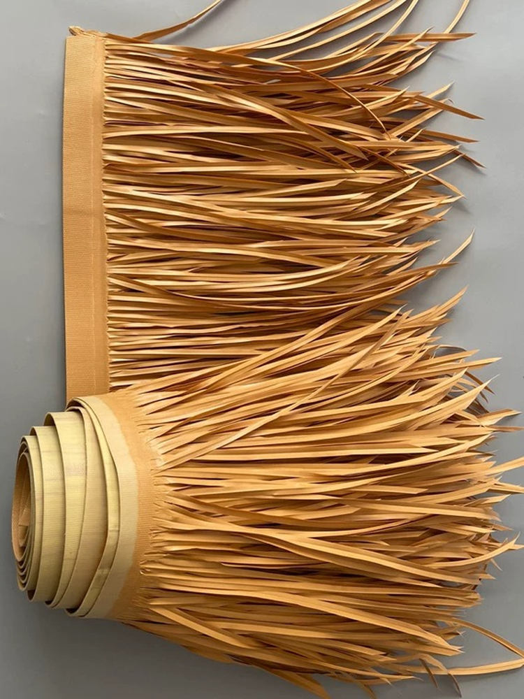 民宿屋顶茅草瓦假造塑料毛草防腐阻燃耐用户外屋檐装饰