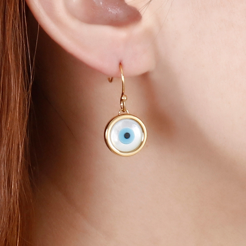 Fashion Devilu0027S Eye Titanium Steel Inlay Opal Bracelets Earrings Necklace