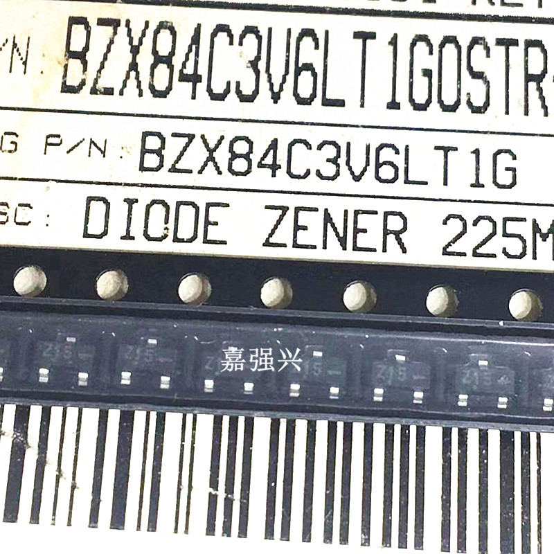 1件20只贴片稳压二极管 BZX84C3V6LT1G 丝印Z15封装 SOT-23
