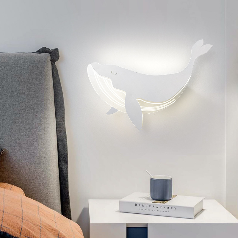 LED lámpara de pared de dibujos animados interior conejo dormitorio infantil cabecera lámpara 2023 nuevo moderno y minimalista lámpara de pared de escaleras
