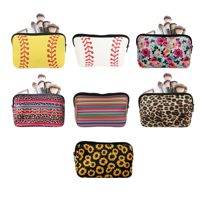 亚马逊热销潜水料化妆包洗漱包收纳包便携防水化妆包可来图定图案