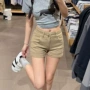 弹力直筒美式高腰裤子