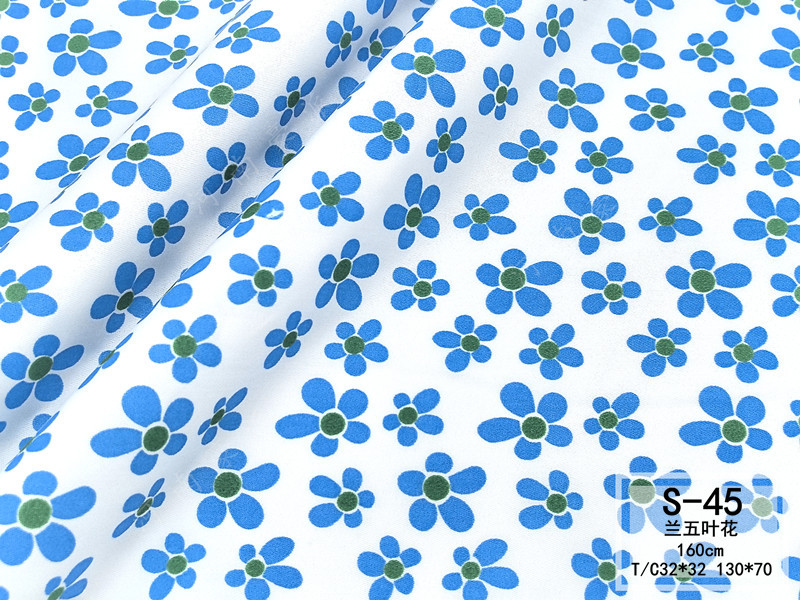 Sarga de algodón poliéster azul de cinco hojas