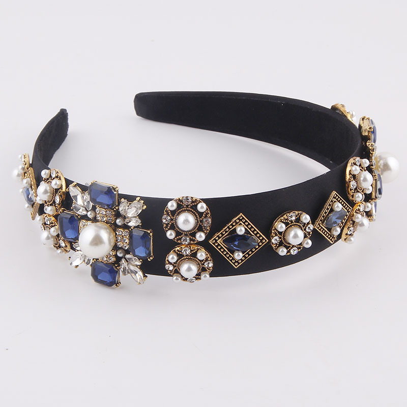 Baroque Fashion Diamond-studded Pearl Headband display picture 7