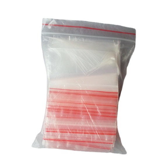 供应pe自封袋密实袋 透明说明书袋配件袋13*19红边