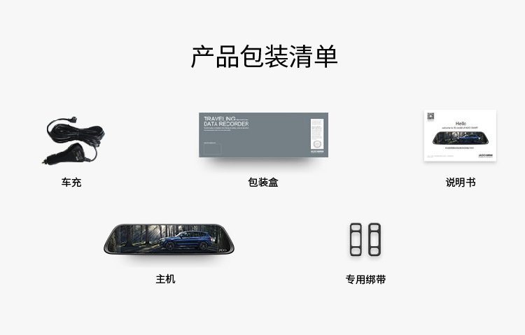 Suitable for Jiedu Rearview Mirror Driving Recorder 2025 New Panoramic 360 Front and Rear Dual Camera Ultra High Definition Reversing