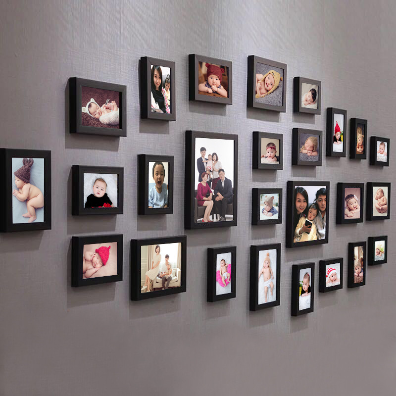 Living room photo wall decoration wall photo frame photo wall stickers hanging wall combination creative sofa background wall without punching holes Living room photo wall decoration wall photo frame photo wall stickers hanging wall combination creative sofa background wall without punching holes