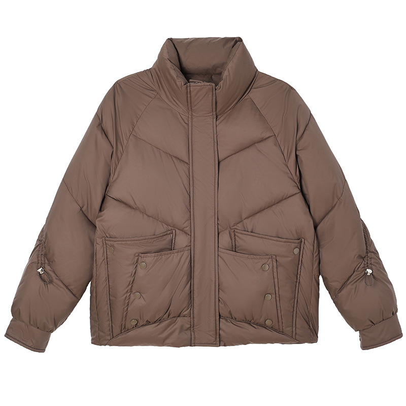 Capa de algodón de pluma para mujeres corta 2025 nueva moda de invierno pequeño hombre grueso chaqueta de algodón cálida chaqueta de pan image 5