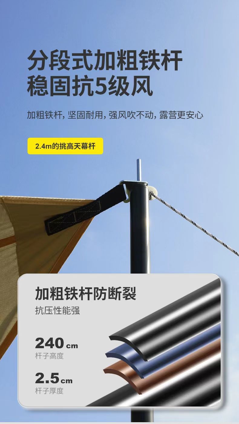 Outdoor Butterfly Canopy Thickened Awning Waterproof Sun Protection Rainproof Uv Protection Portable Camping