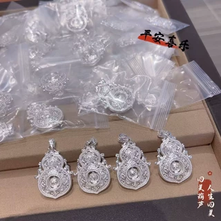 足银990花丝四美葫芦吊坠新中式国潮项链女款轻奢高级感纯银项饰