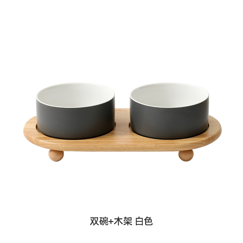 Tazón de cerámica gato tazón de comida para gatos tazón de perro tazón de beber tazón doble tazón de protección cervical suministros para mascotas