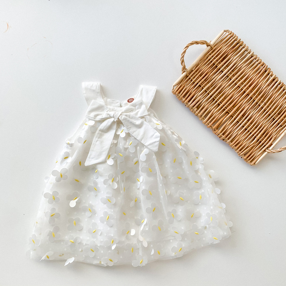 Korean Version Of White Flower Skirt Tulle Children's Dress display picture 5