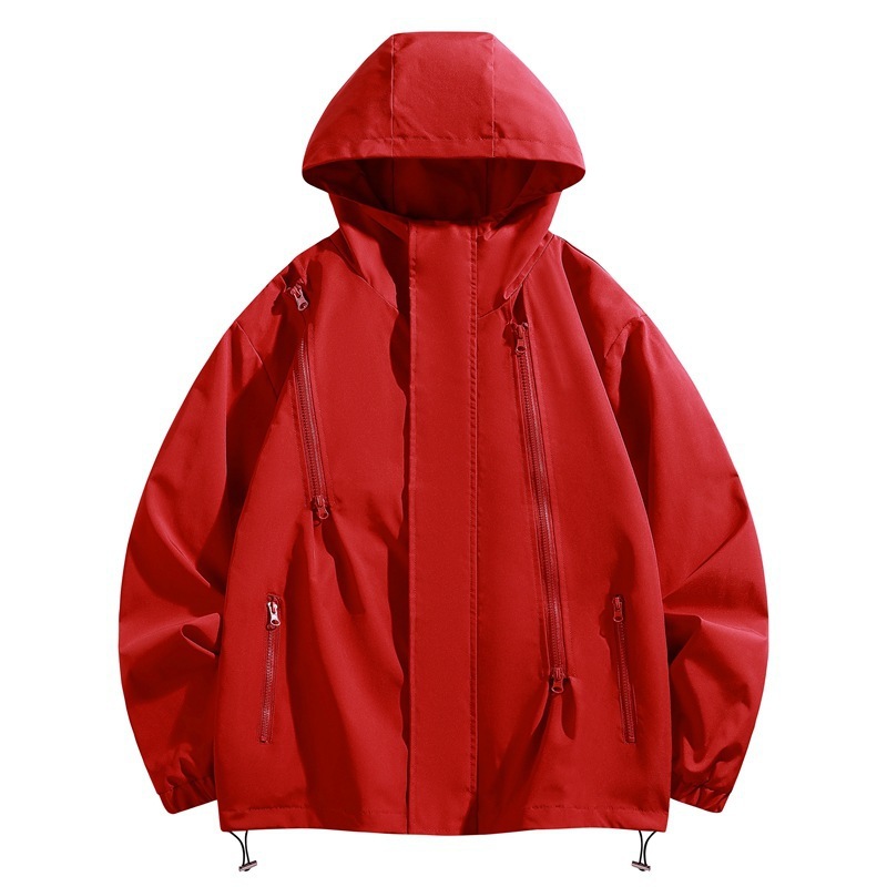 2024 otoño y invierno pareja simple moda al aire libre casualidad con sombrero tres anti-cremallera ropa de asalto de alta calidad