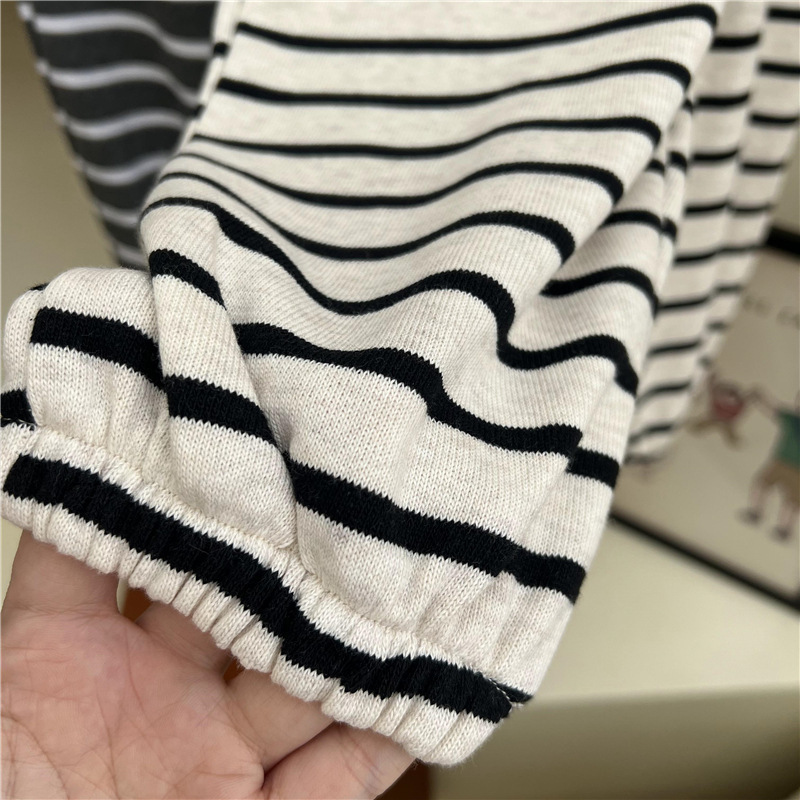 男女童束脚裤运动裤宝宝阔腿裤百搭韩国童装儿童条纹休闲宽松长裤|undefined